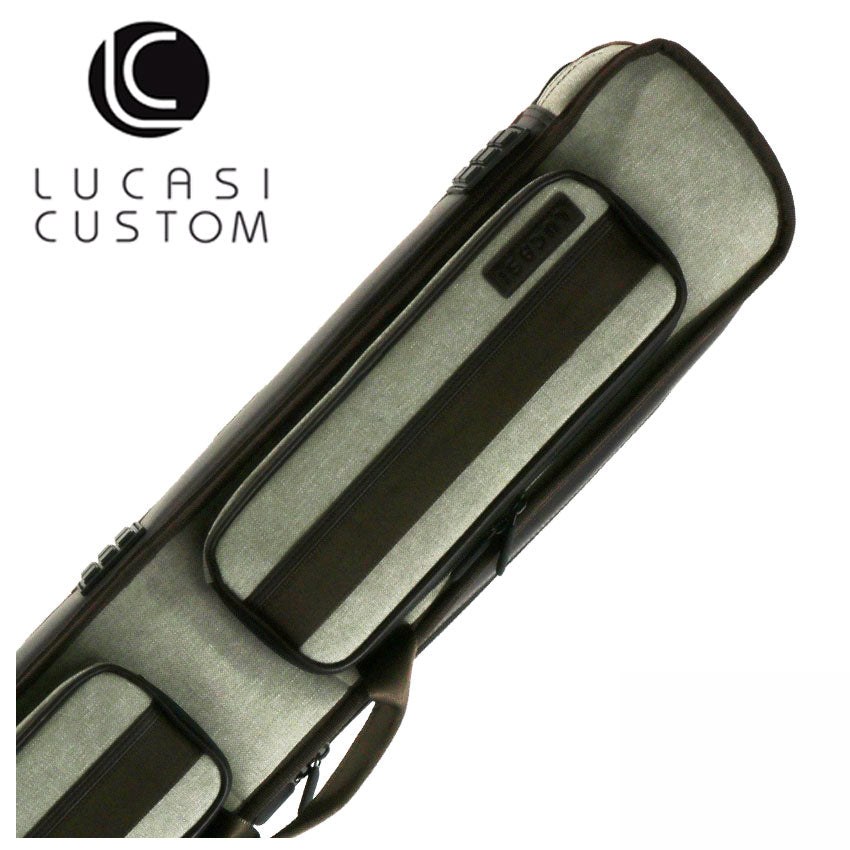 Lucasi Grey and Brown 3x5 Soft Pool Cue Case - LZDU35GY