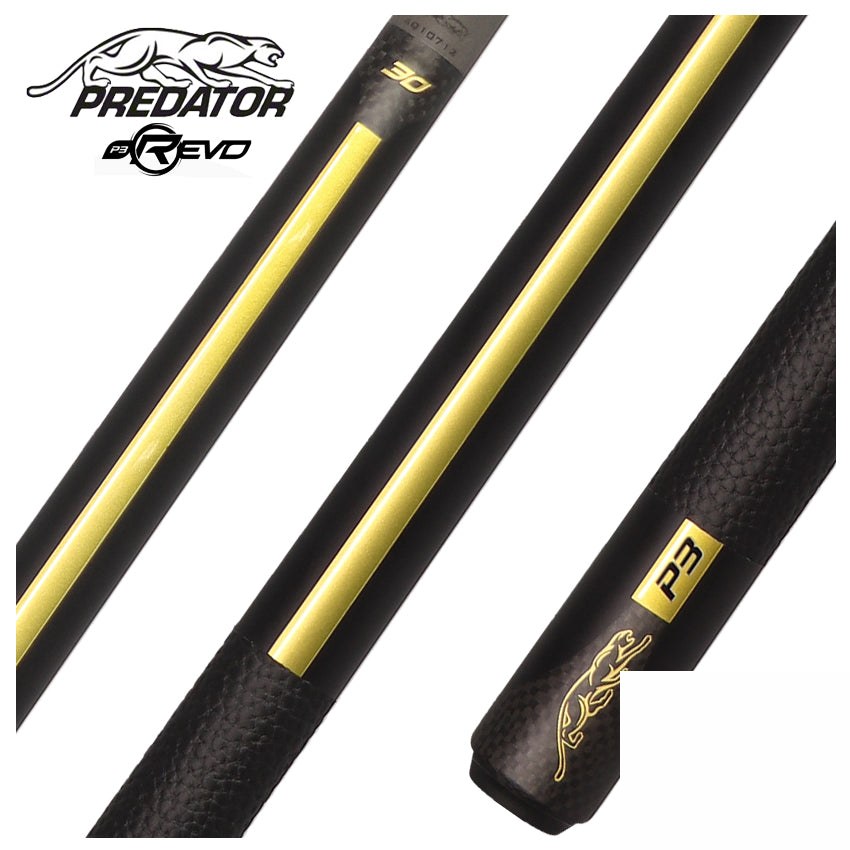 Predator 30th Anniversary Limited Edition P3 Racer Gold With Luxe Leather Wrap Uni-Loc Pool Cue - P3RACGOLDLL