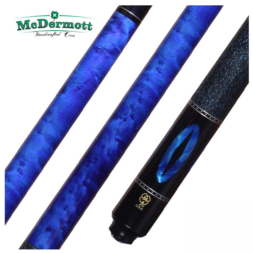 McDermott G Series Pacific Blue Stained Maple with Blue Pearl Inlays Pool Cue - G211