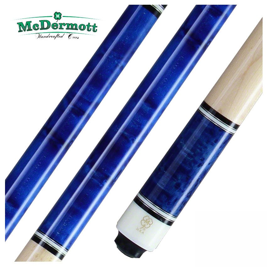 McDermott G Series Pacific Blue Stained Maple with Natural Maple Wrapless Pool Cue - G230