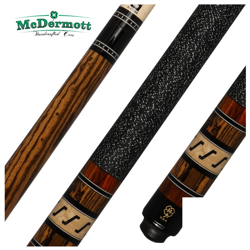 McDermott G Series Bocote Forearm with Black Urethane Inlays Pool Cue - G308