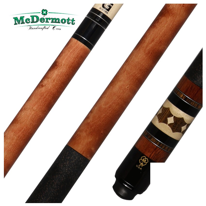 McDermott G Series Light Cherry Stained Maple with 6 Bocote Inlays Pool Cue - G309