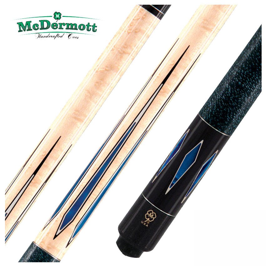 McDermott G Series Birdseye Maple with Blue Pearl Points Pool Cue - G324