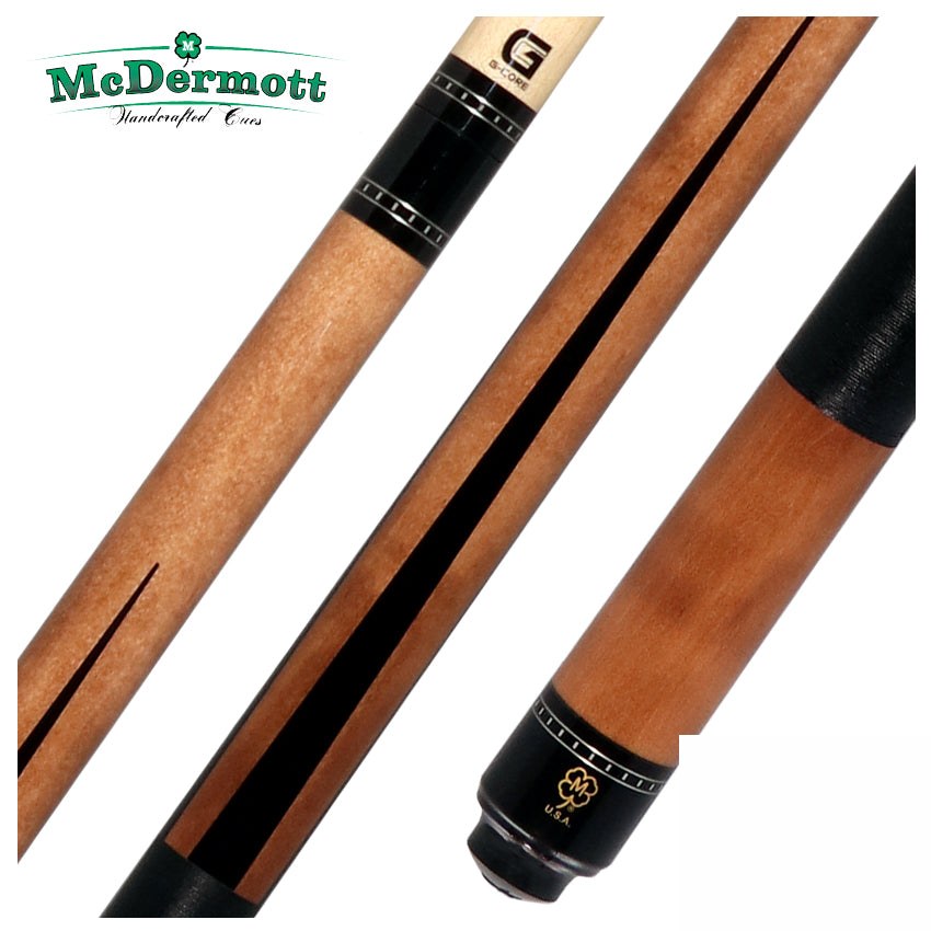 McDermott Walnut Stained Maple Forearm with Black PointsPool Cue - G333