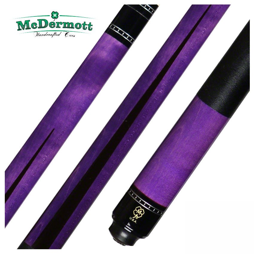 McDermott G Series Purple Stained Maple Forearm Black Points Pool Cue - G336