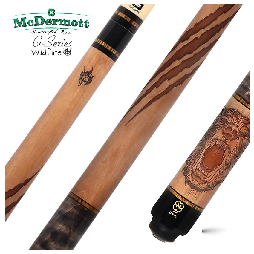 McDermott G339 3D Grizzly Bear Wildfire Cue