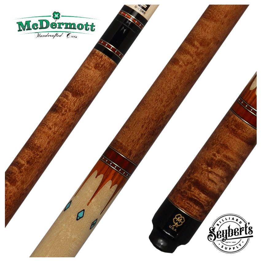 McDermott G Series Dark Cherry Stained Maple with Birdseye Maple Wrapless Pool Cue - G407