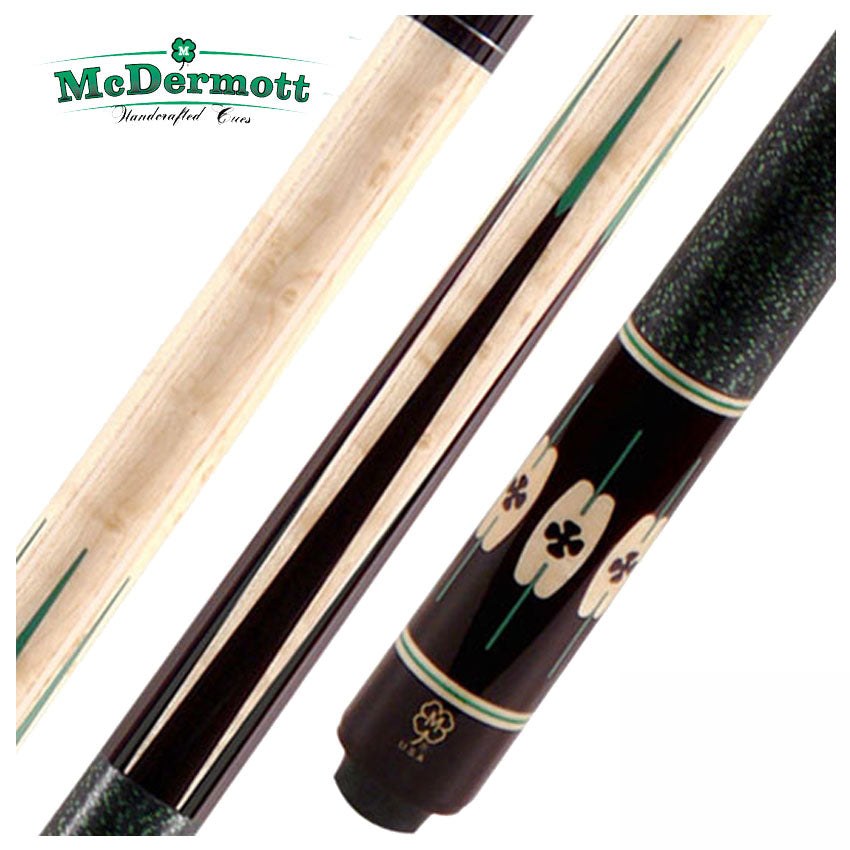 McDermott G Series Birseye Maple Forearm with Black and Green Points Pool Cue - G413