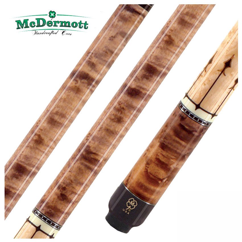 McDermott G Series Gray Walnut Stain Forearm with Natural Maple Wrapless Pool Cue - G415