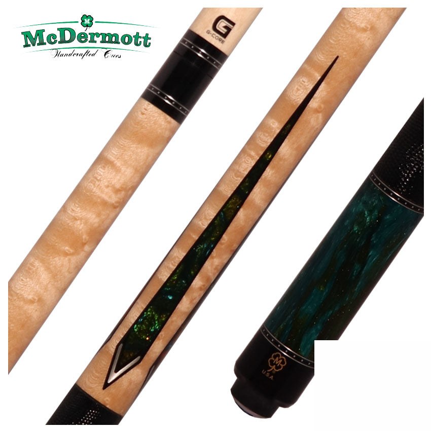 McDermott G Series Birdseye Maple with Alpha Quartz Gold Pearl Points Pool Cue - G434
