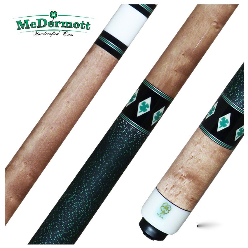 McDermott G Series Birdseye Maple with Green Clover Inlays Pool Cue - G436
