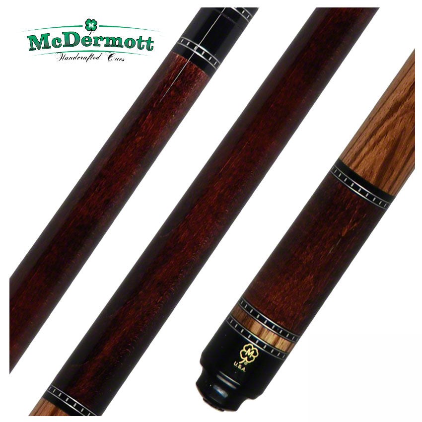 McDermott G Series Dark English Stained Maple with Zebrawood Wrapless Pool Cue - G437