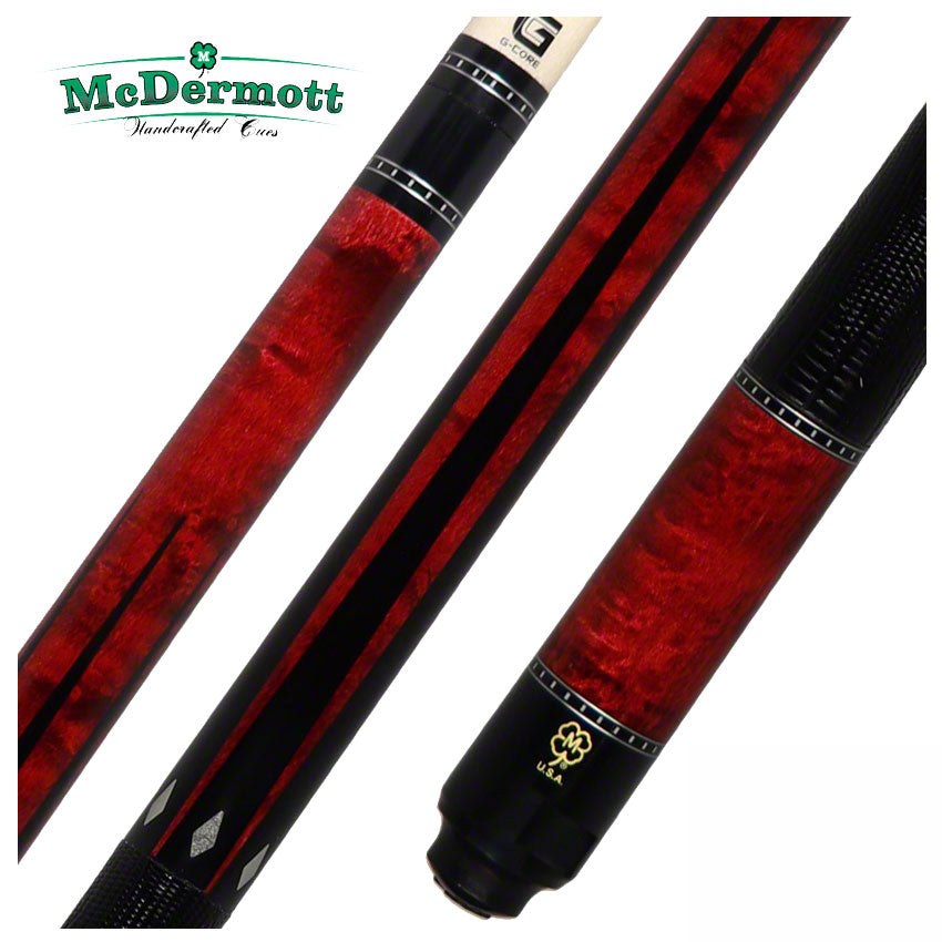 McDermott G Series Burgundy Stained Maple with Black Points Pool Cue - G515
