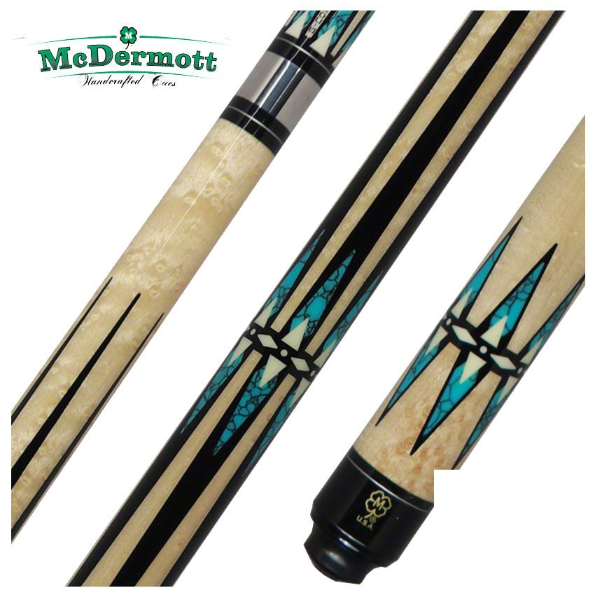 McDermott G Series Birdseye Maple with Black/Turquoise Points Pool Cue - G605