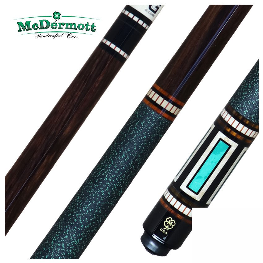 McDermott G Series Rosewood Forearm with Green Lizard and Maple Window Inlays Pool Cue - G612