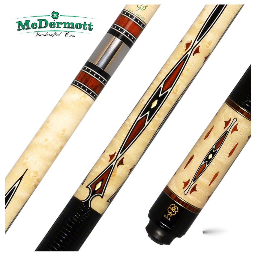 McDermott G Series Birdseye Maple Forearm with cocobolo/Black/Brass Points Pool Cue - G707