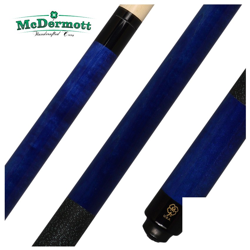 McDermott GS Series Pacific Blue Stained Michigan Maple Pool Cue - GS02