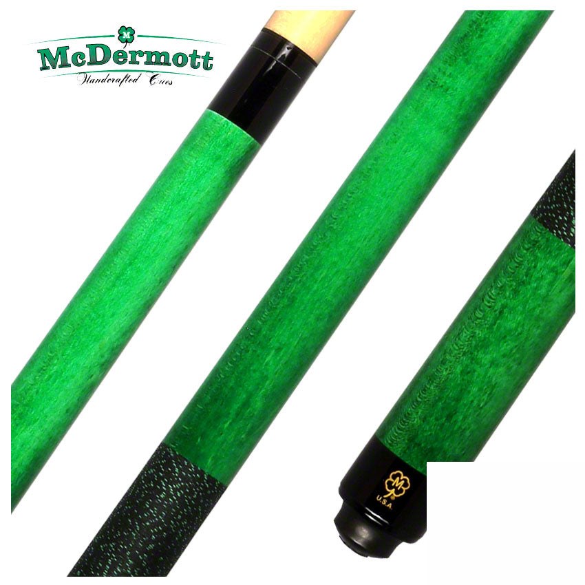 McDermott GS Series Emerald Green Stained Michigan Maple Pool Cue - GS05