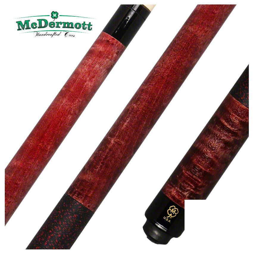 McDermott GS Series Double Washed Gray and Red Stained Birdseye Maple Pool Cue - GS09