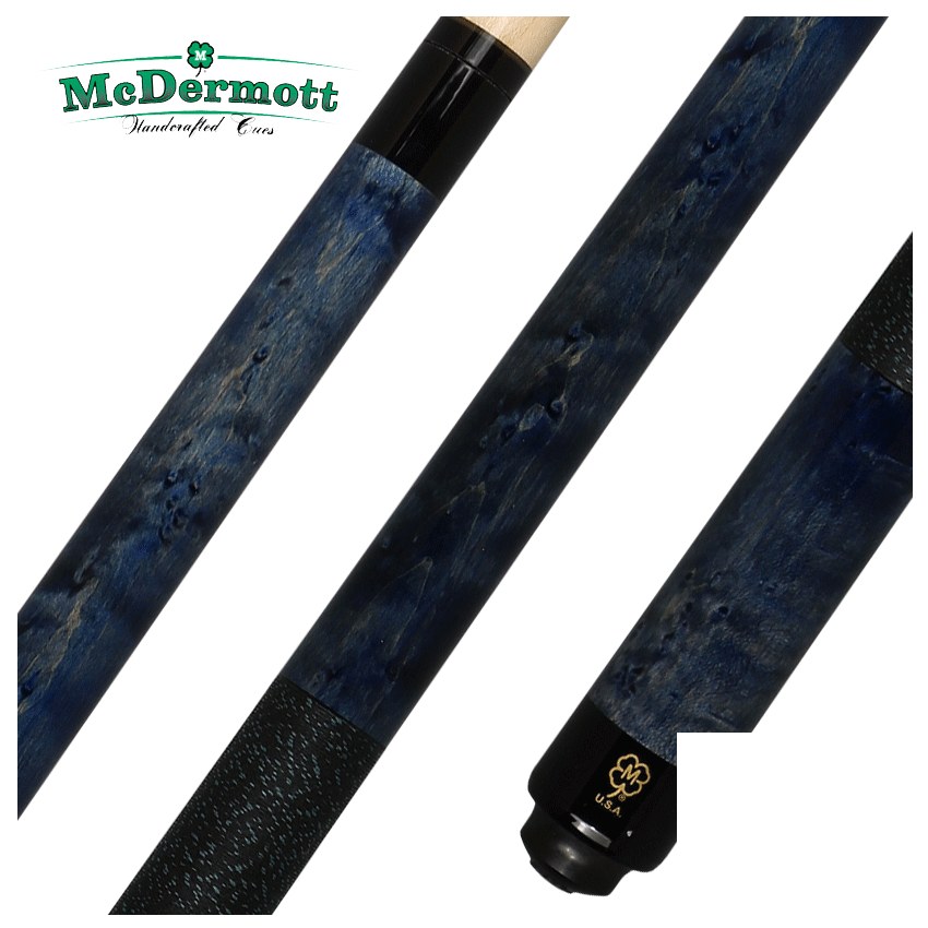 McDermott GS Series Double Washed Gray and Blue Stained Birdseye Maple Pool Cue - GS11