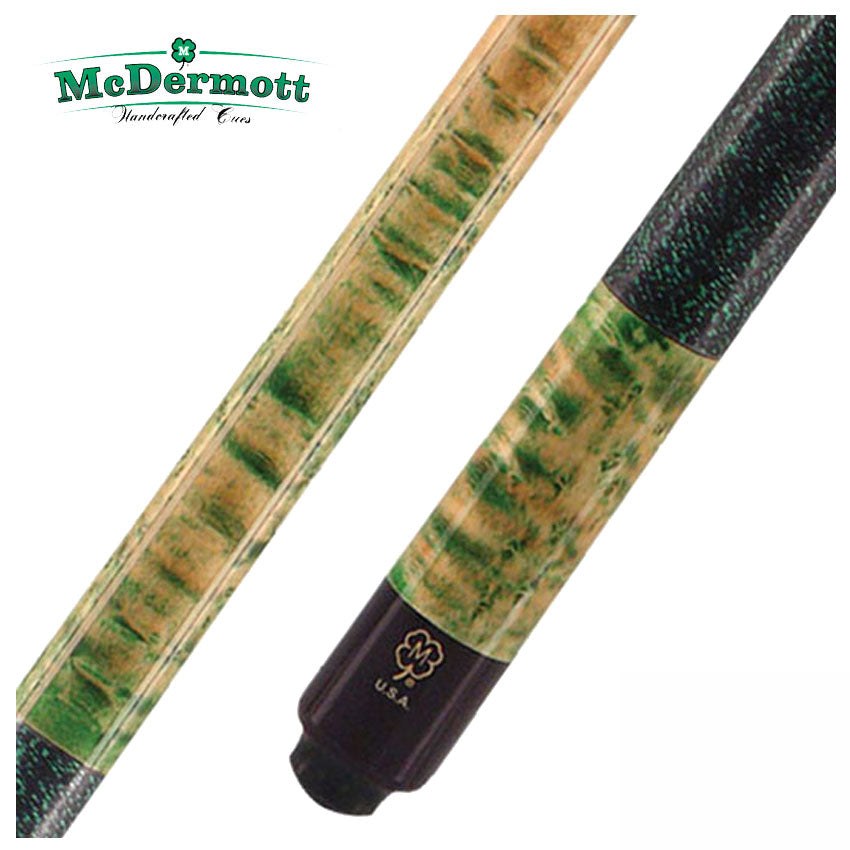 McDermott GS Series Double Washed Green and Natural Stained Birdseye Maple Pool Cue - GS12