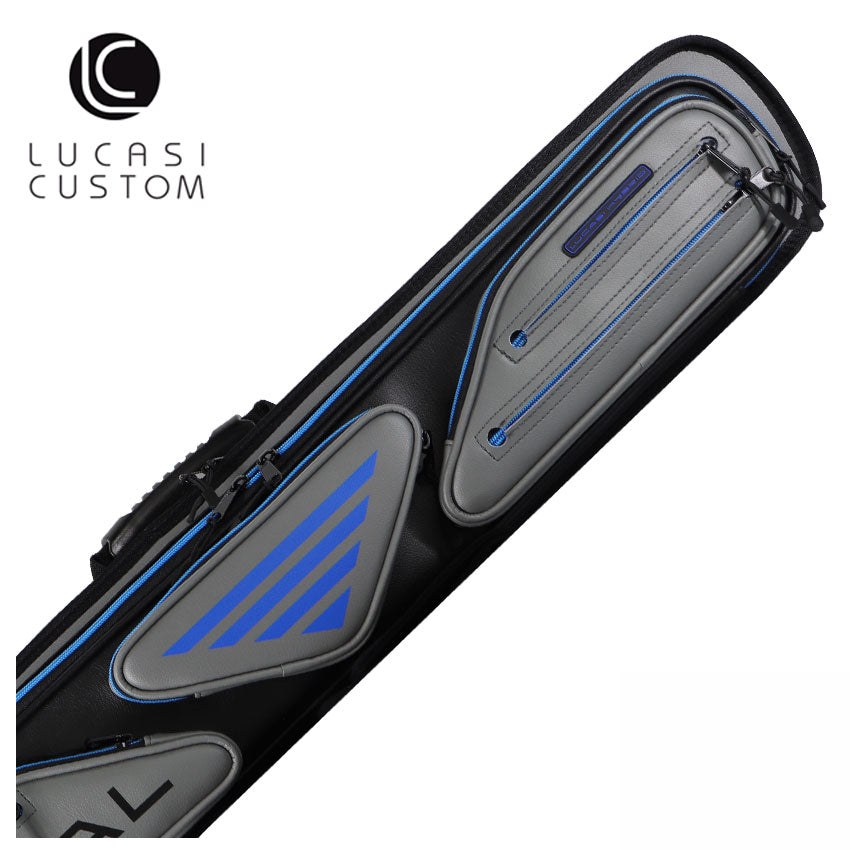 Lucasi Hybrid Rival Grey and Blue 3x4 Soft Pool Cue Case - LC348W
