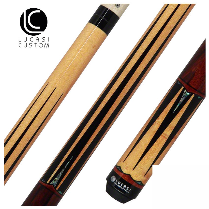 Lucasi Hybrid Gold Stained Maple and Zebrawood No Wrap Pool Cue - LHLE4