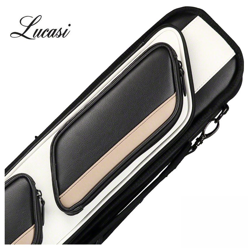 Lucasi Black and White 4x8 Soft Pool Cue Case - LC1048W