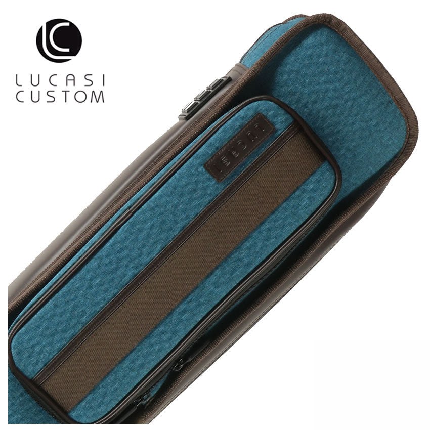 Lucasi Blue and Brown 3x5 Soft Pool Cue Case - LZDU35BL