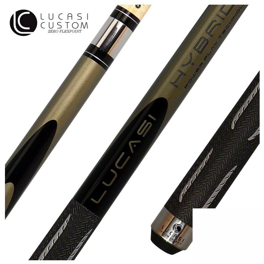 Lucasi Hybrid Black Mist and Metallic Silver Pool Cue with Sport Wrap - L-H40