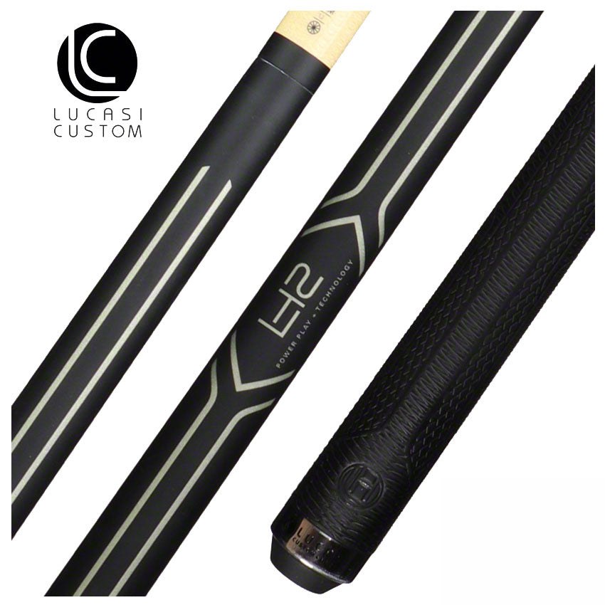 Lucasi Hybrid Matte Black and Metallic Silver Pool Cue with Sport Wrap - LHC14