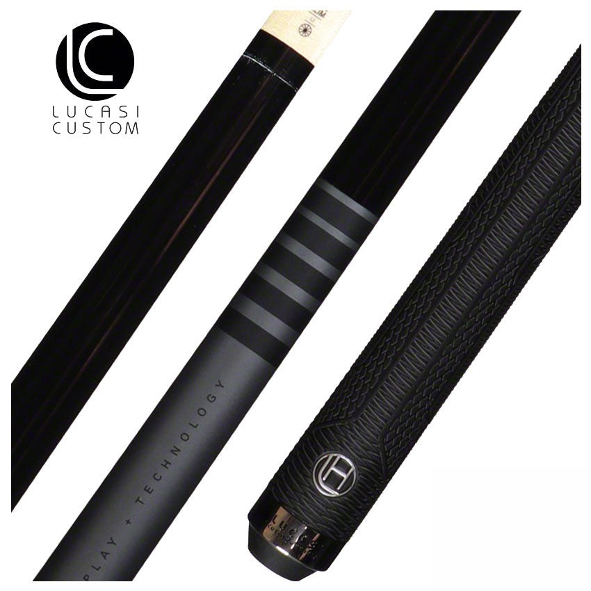 Lucasi Hybrid Matte Black and Titanium with Sport Wrap Pool Cue - LHC17
