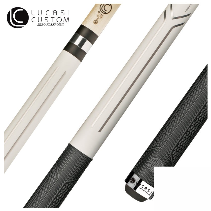 Lucasi Hybrid Matte White with Sport G5 Grip Wrap Pool Cue
