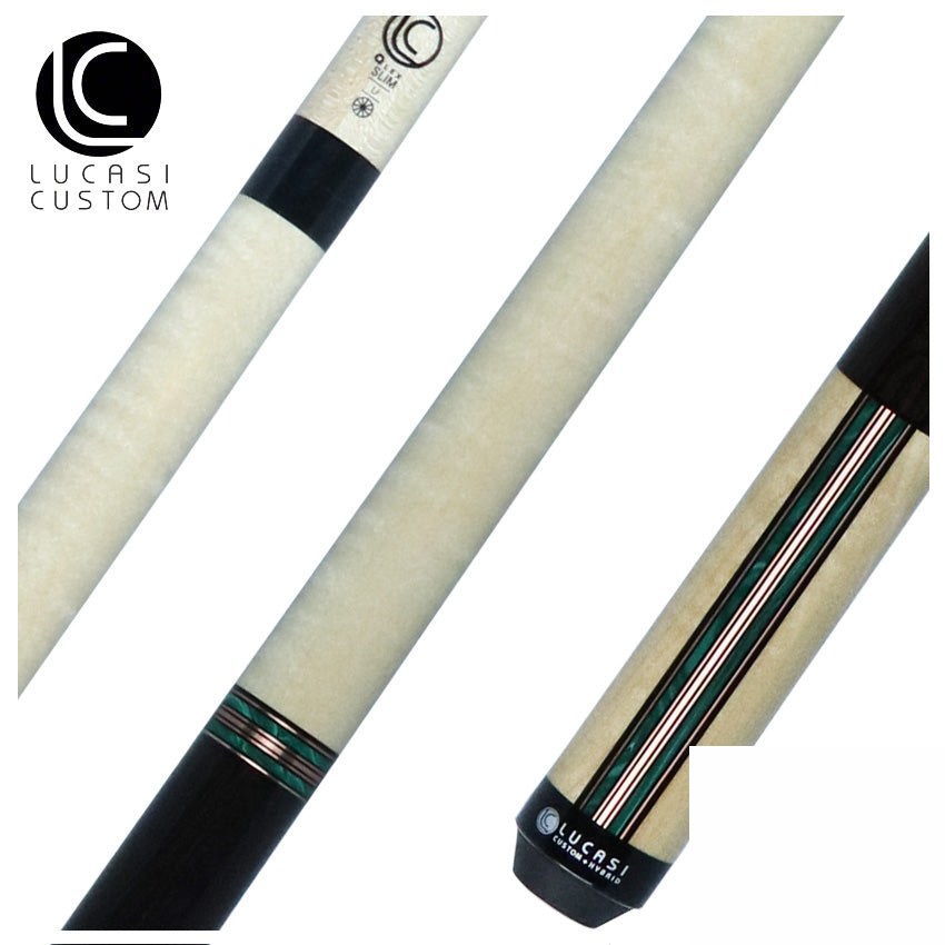 Lucasi Natural Maple with Rose Gold and Malachite Limited Edition Pool Cue - LUX73