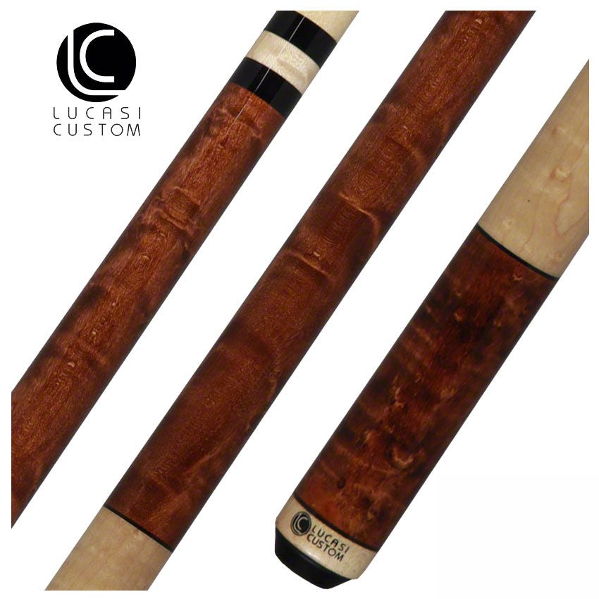 Lucasi Zero Flexpoint Antique Birdseye, Natural Maple Wrapless Pool Cue - LZC2