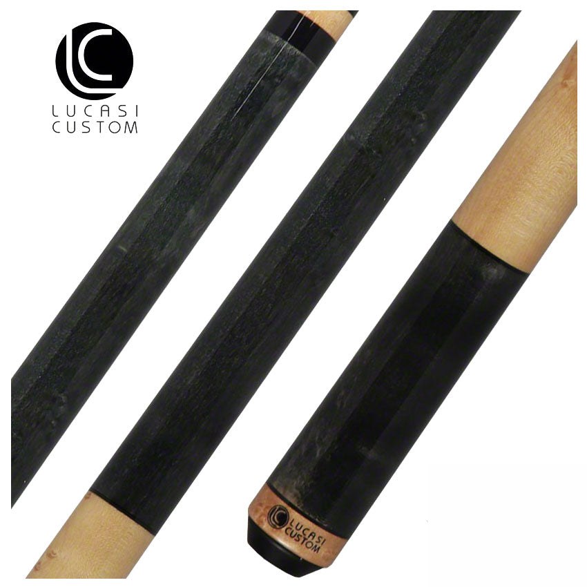 Lucasi Zero Flexpoint Smoke Grey Birdseye with Natural Maple Wrapless Handle Cue - LZC5