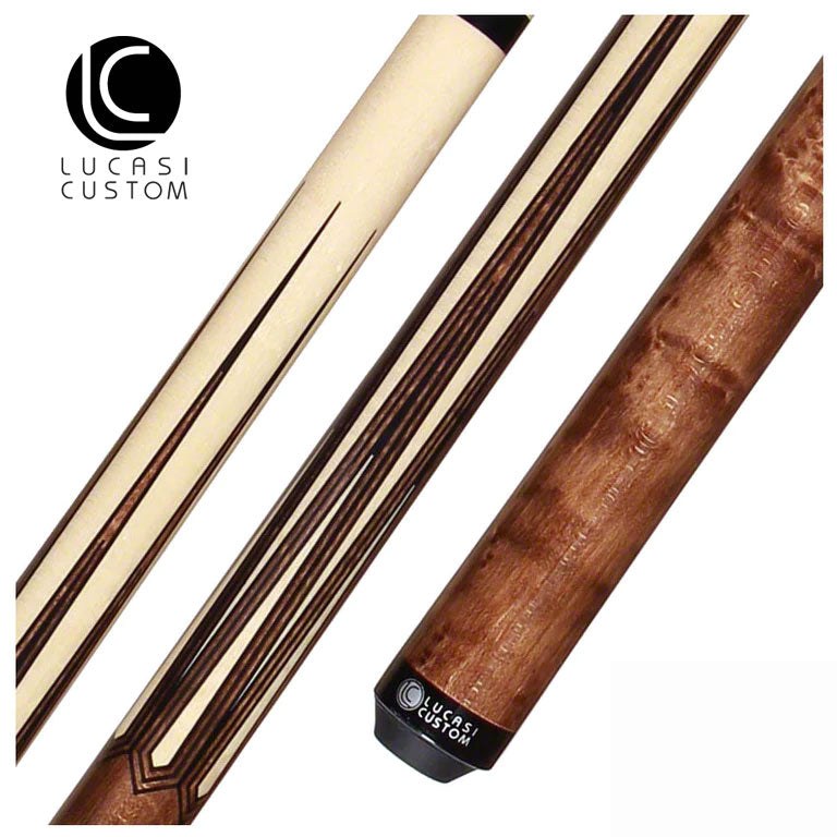 Lucasi Zero Flexpoint Walnut Stained and Natural Sneaky Pete Pool Cue - LZSP2