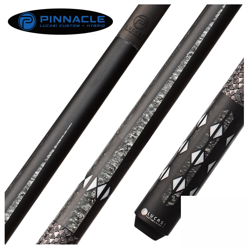 Lucasi Pinnacle Matte Black/Imitation Bone Cue with Carbon Fiber Tech Shaft Cue