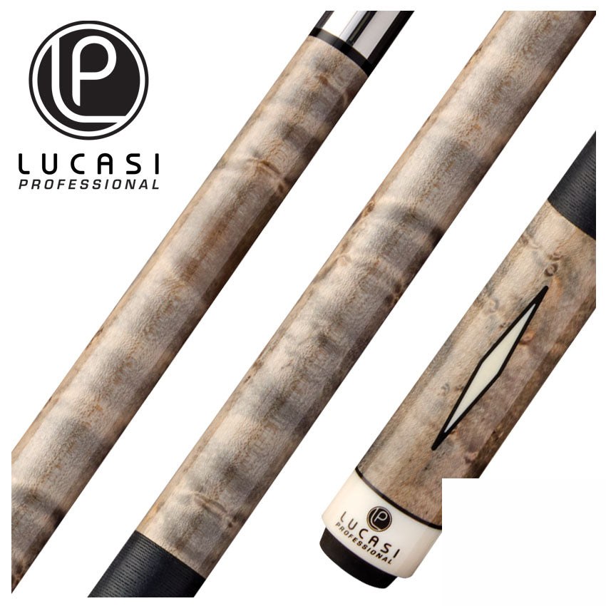 Lucasi Professional Series Gray Wash Birdseye Maple 10 Thread Play Cue -