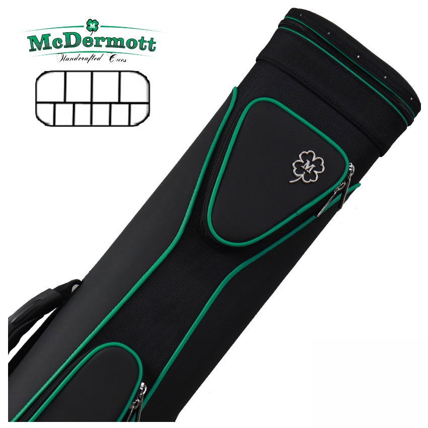 McDermott Tournament Collection Black/Green 4x6 Sport Pool Cue Case - 750942