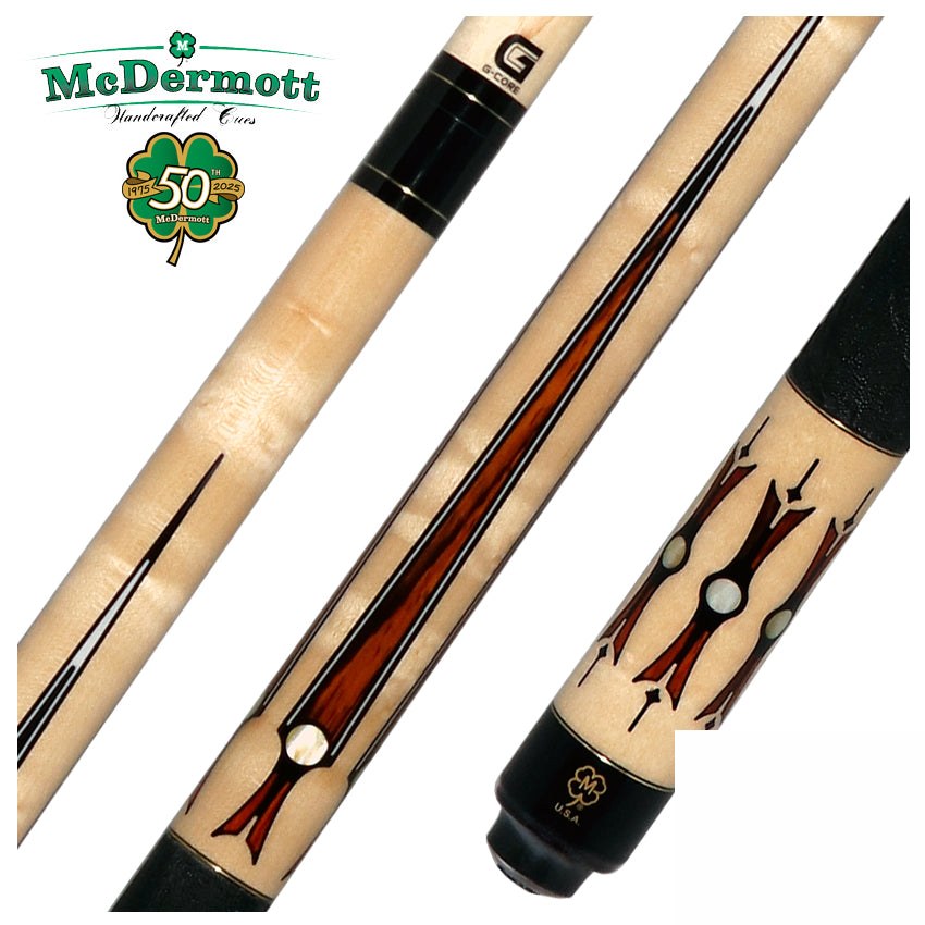 McDermott 50th Anniversary Series Birdseye Maple with Cocobolo Points Cue with G-Core Shaft and Commemorative 1x1 Case