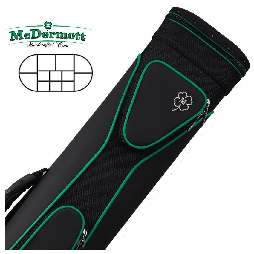 McDermott Tournament Collection Black/Green 6x6 Sport Pool Cue Case - 750943