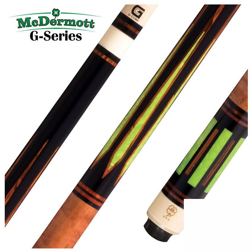 McDermott G Core Series Black Urethane with Juma Gem and Cocobolo Points No Wrap Play Cue w