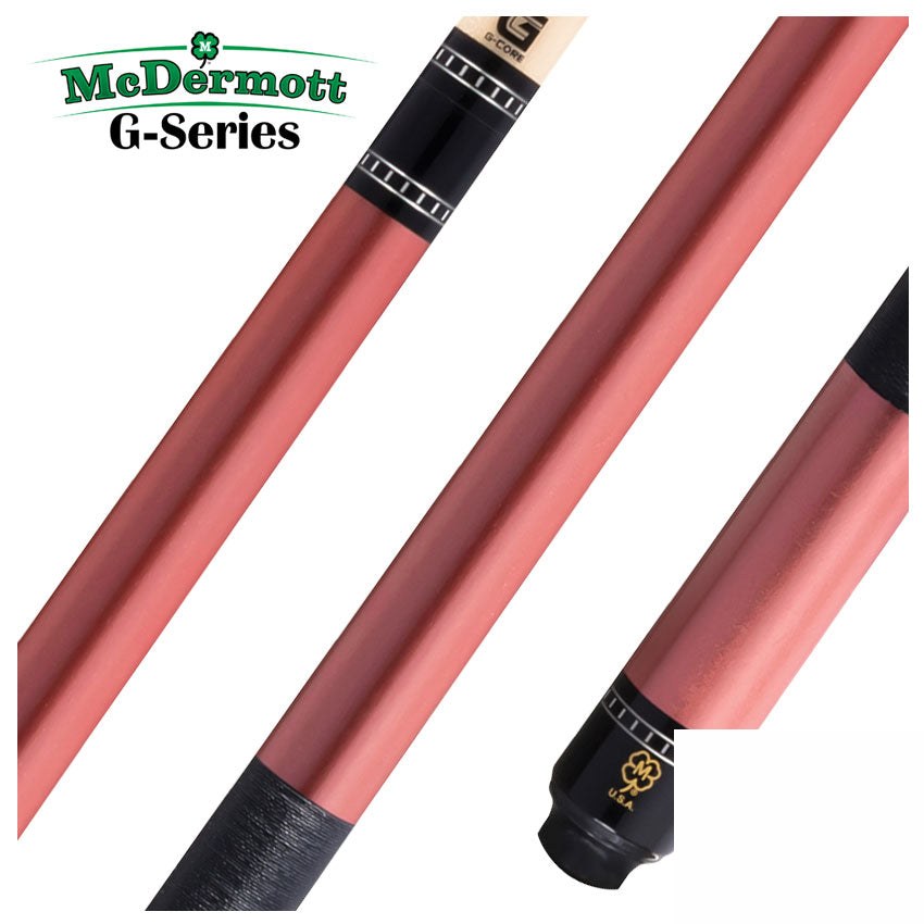McDermott G Core Series Rose Gold Painted Maple Play Cue with Irish Linen Wrap