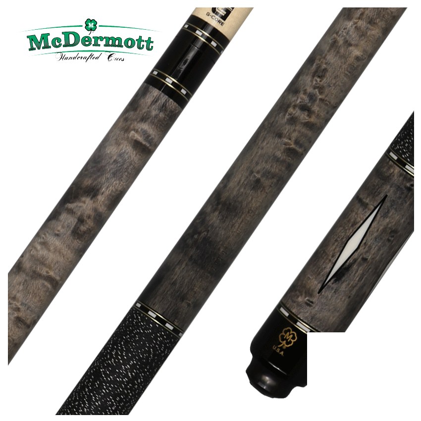 McDermott G Series Light Gray Stained Maple with White Urethane Diamond Inlays Pool Cue - G302