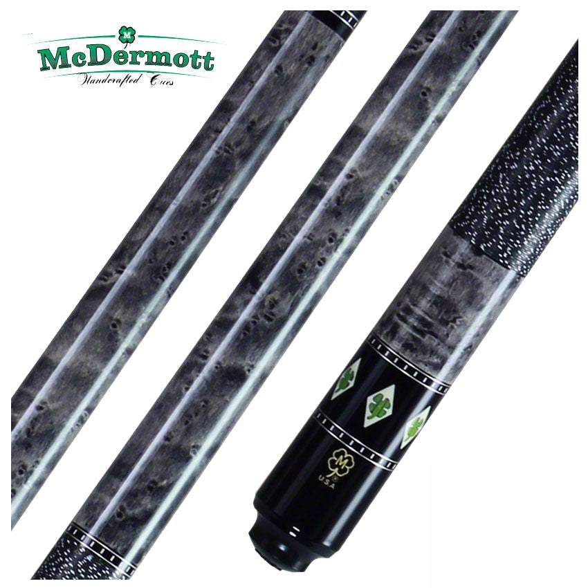 McDermott G Series Gray Stained Maple with Green Clover Inlays Pool Cue - G332