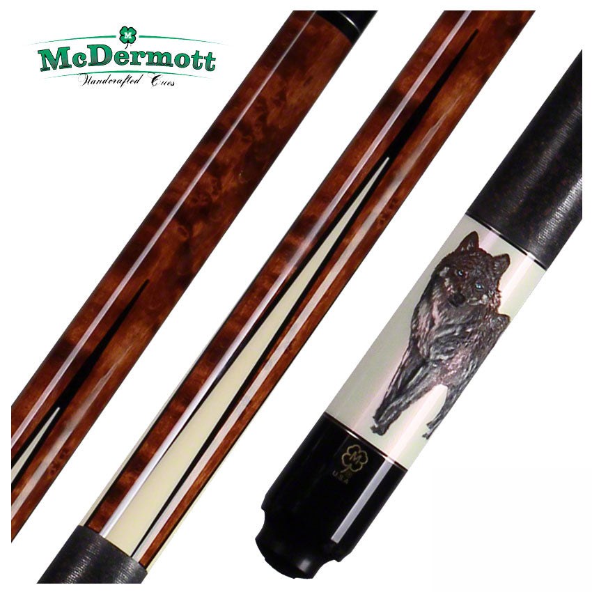 McDermott G Series Dark Cherry Stained Maple Wolf Wildfire Pool Cue - G422