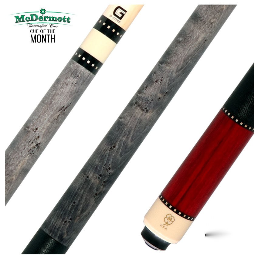 McDermott Gray-Stained Birdseye Maple and Dymondwood Cue of the Month with G-Core Shaft