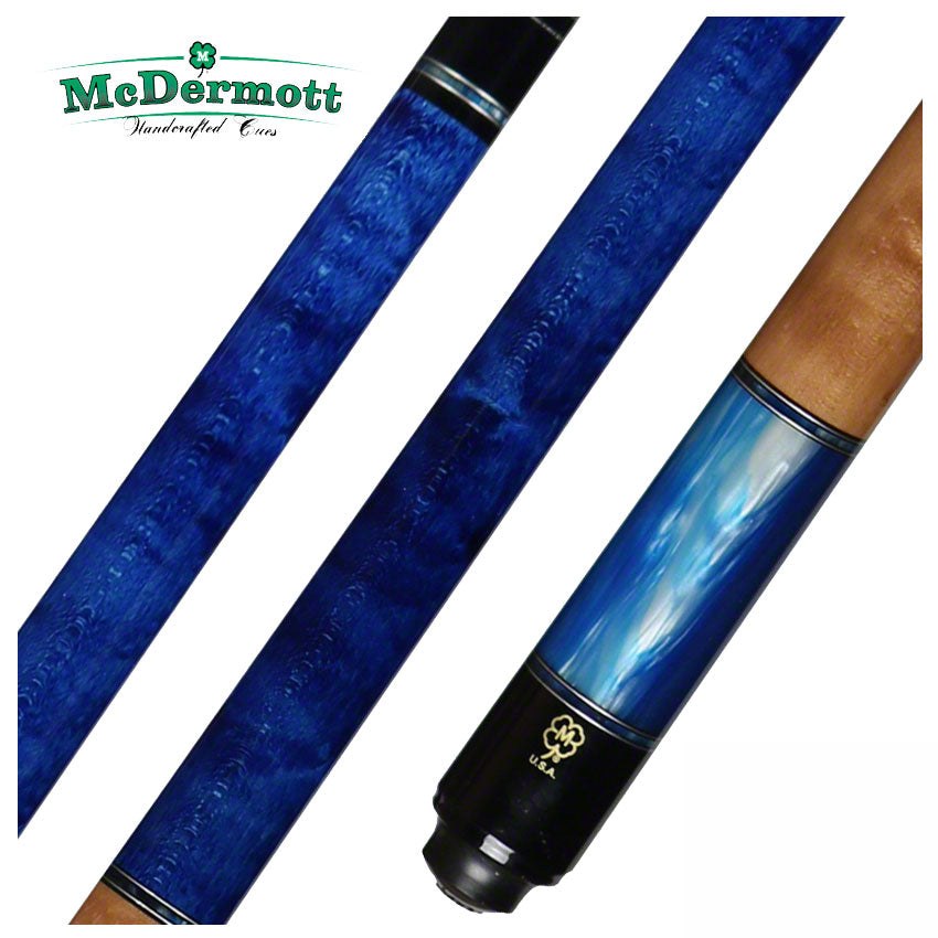 McDermott Select Series Pacific Blue Maple with Blue Pearl and Maple No Wrap Pool Cue - SL05