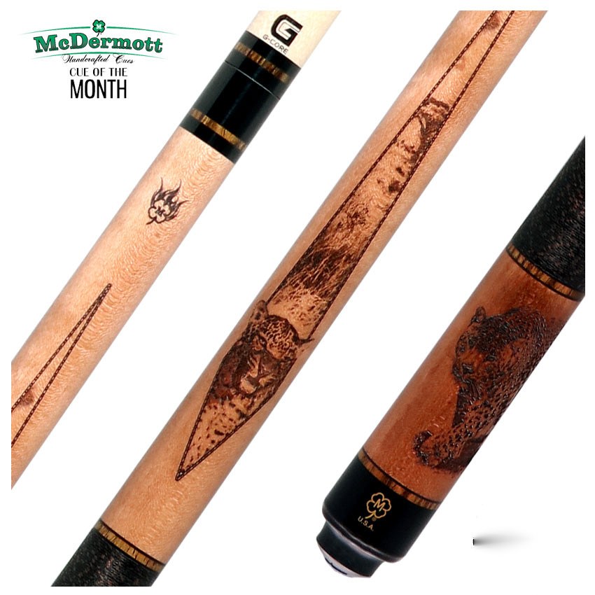 McDermott Wildfire 3D Laser Engraved Leopard Cue of the Month